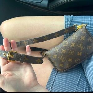 Louis Vuitton Monogram Petit Bucket Zipper Pouch Mini Shoulder Bag Pouchette